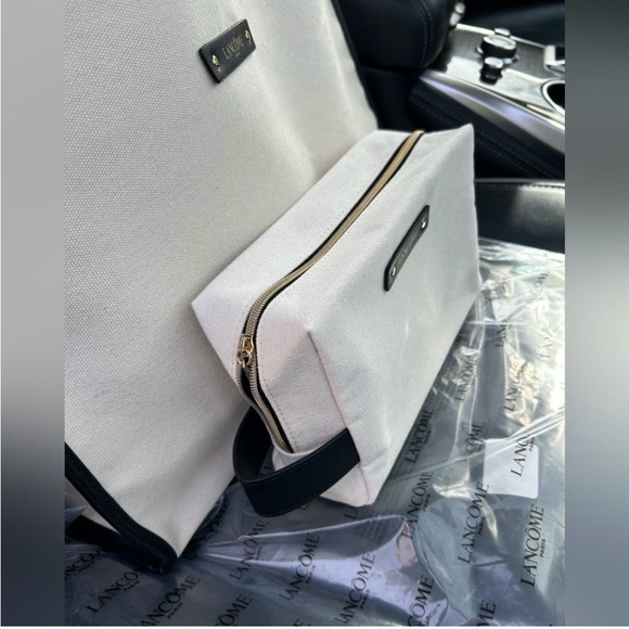 Lancôme canvas large tote with cosmetic bag - Picture 3 of 6